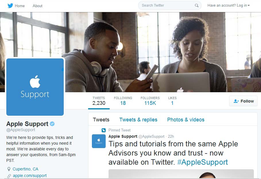 Apple Support Twitter