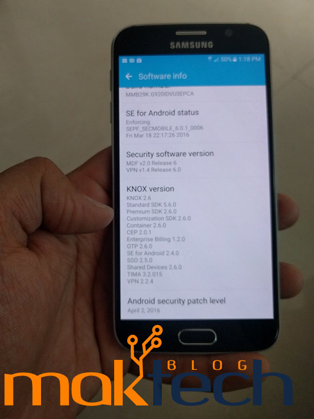 Samsung Galaxy S6 Marshmallow April update