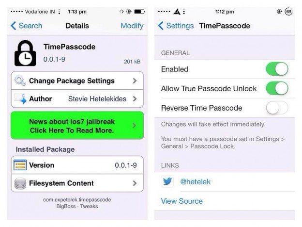 TimePasscode for iPhone ioS 7