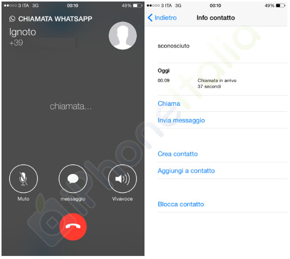 WhatsApp Voice Calling on iPhone screenshots appears online