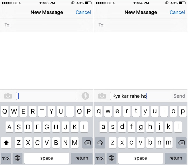 Apple iOS Hinglish Keyboard