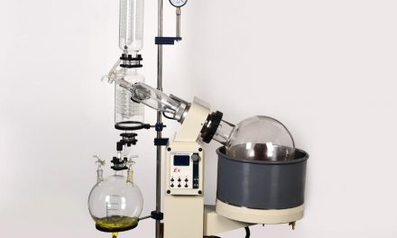 What does a rotary evaporator remove?