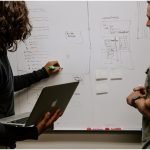 Two team members strategize